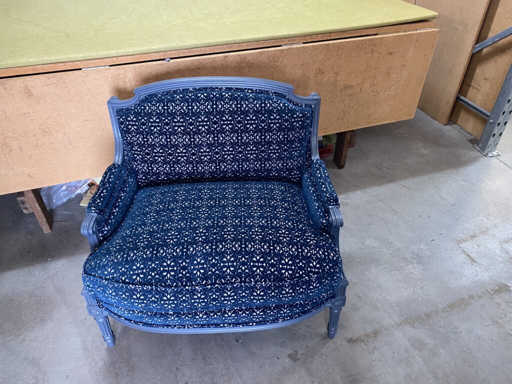 Louis chair re-polished and recovered 